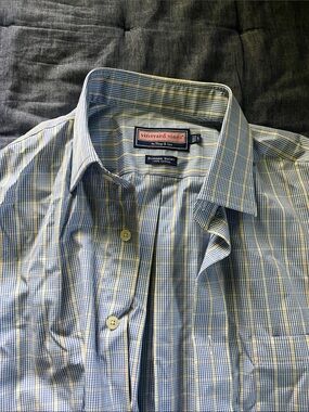 Vineyard Vines Blue and Yellow Plaid Button-Down Shirt size large